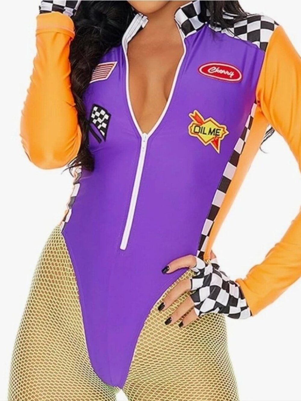 Forplay Women's Sexy 4-Piece Zip-Up Cosplay.Racer Costume New In Package L/XL
